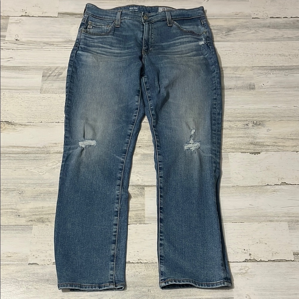 AG Adriano Goldschmied Mari Crop High Rise Straight Jeans Size 31